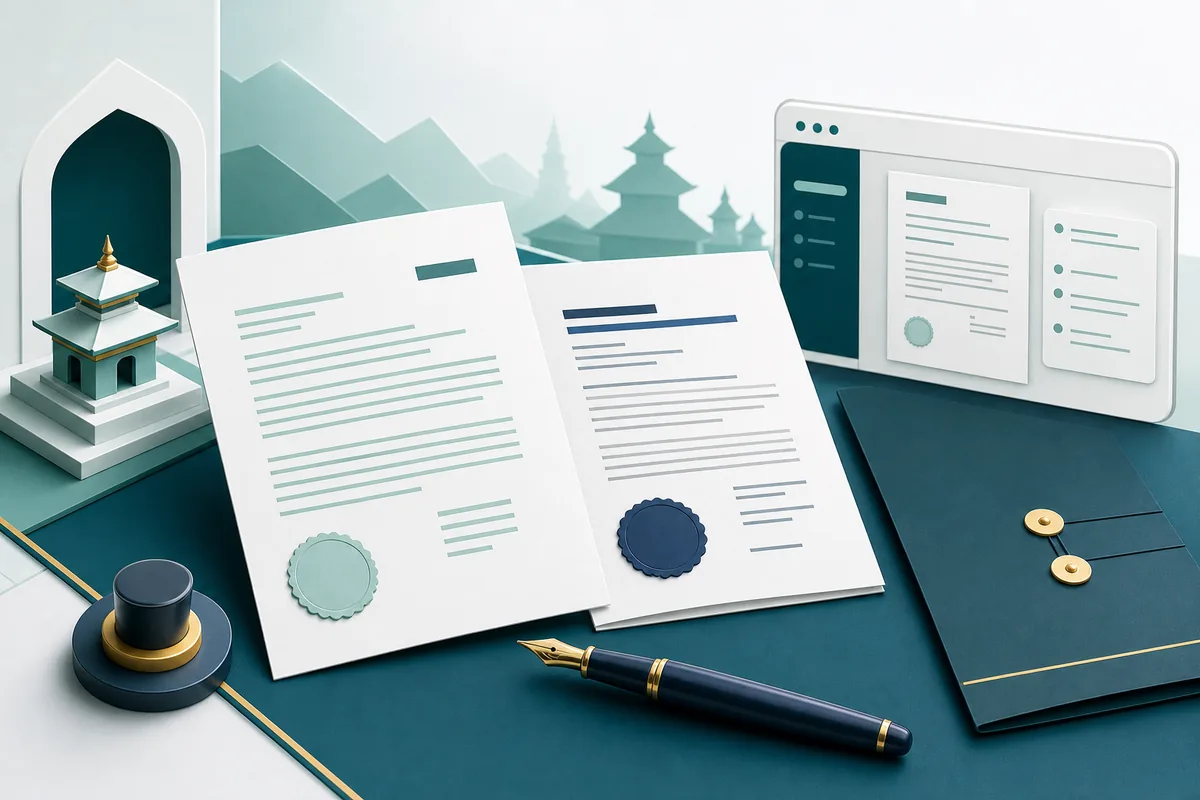 Professional bilingual IRD letter preparation workspace with document preview